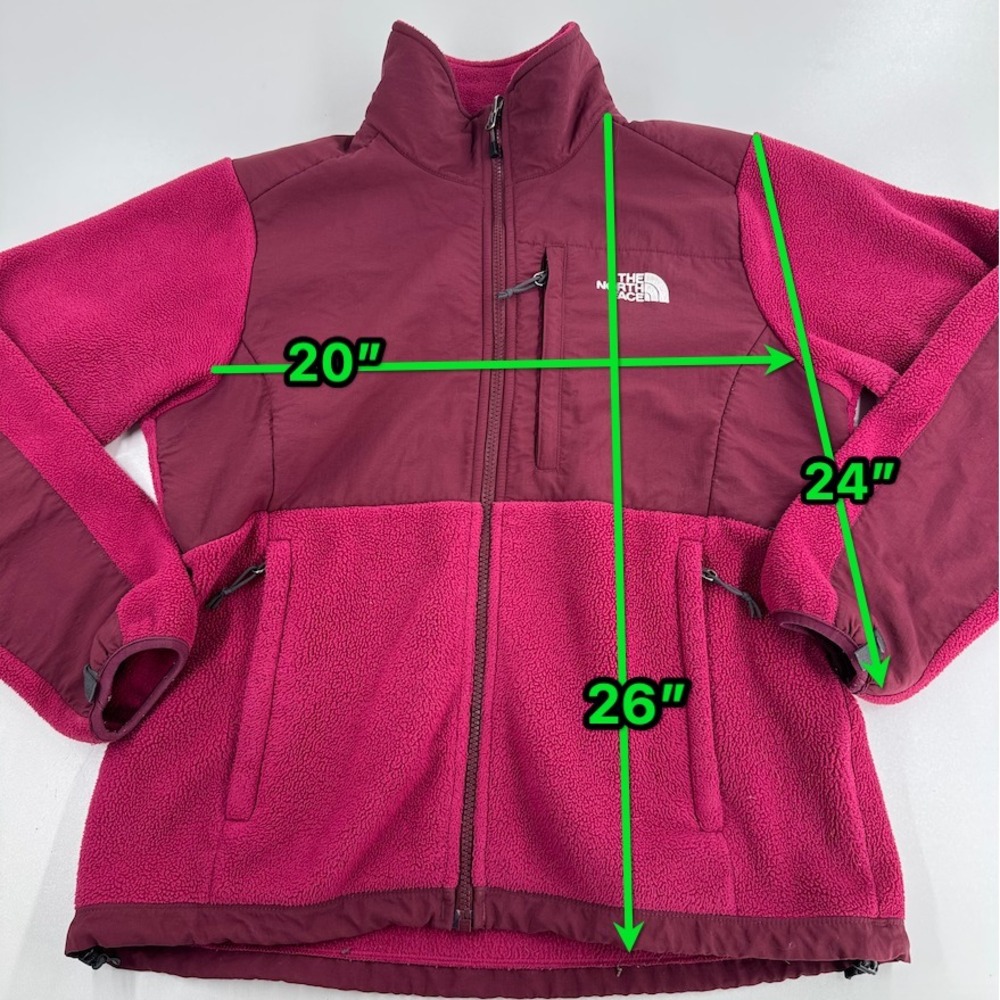 TNF The North Face Denali Jacket WOMENS Fuchsia Burgundy Full Zip Polartec M - Picture 2 of 15